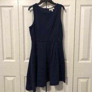 Asymmetrical navy blue party dress